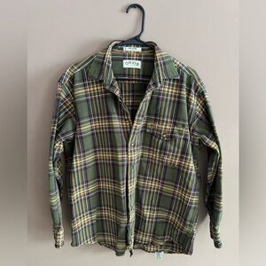 Orvis Olive Green Plaid Button-Down Shirt